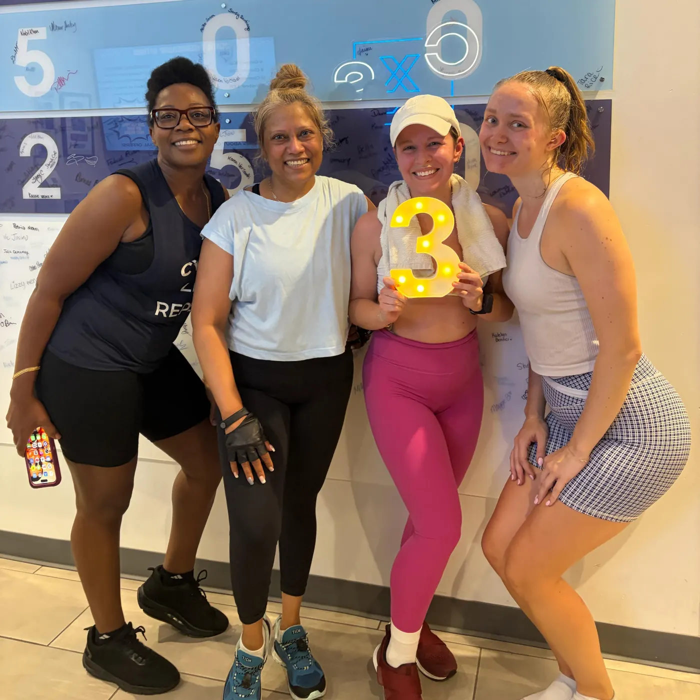 Members smiling together after class